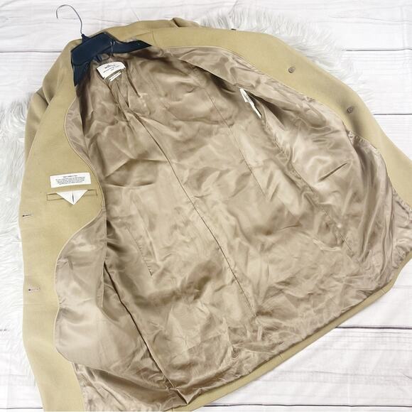 Aritzia Wilfred Cocoon Coat in Tan Mid Length Funnel Neck Wool Blend Size Small - Picture 4 of 9